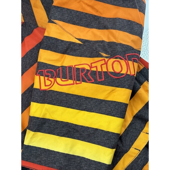 Burton Size XL Dryride Snowboard Zip Up Shell Jacket Oranges Yellow Black Hood - Picture 3 of 11